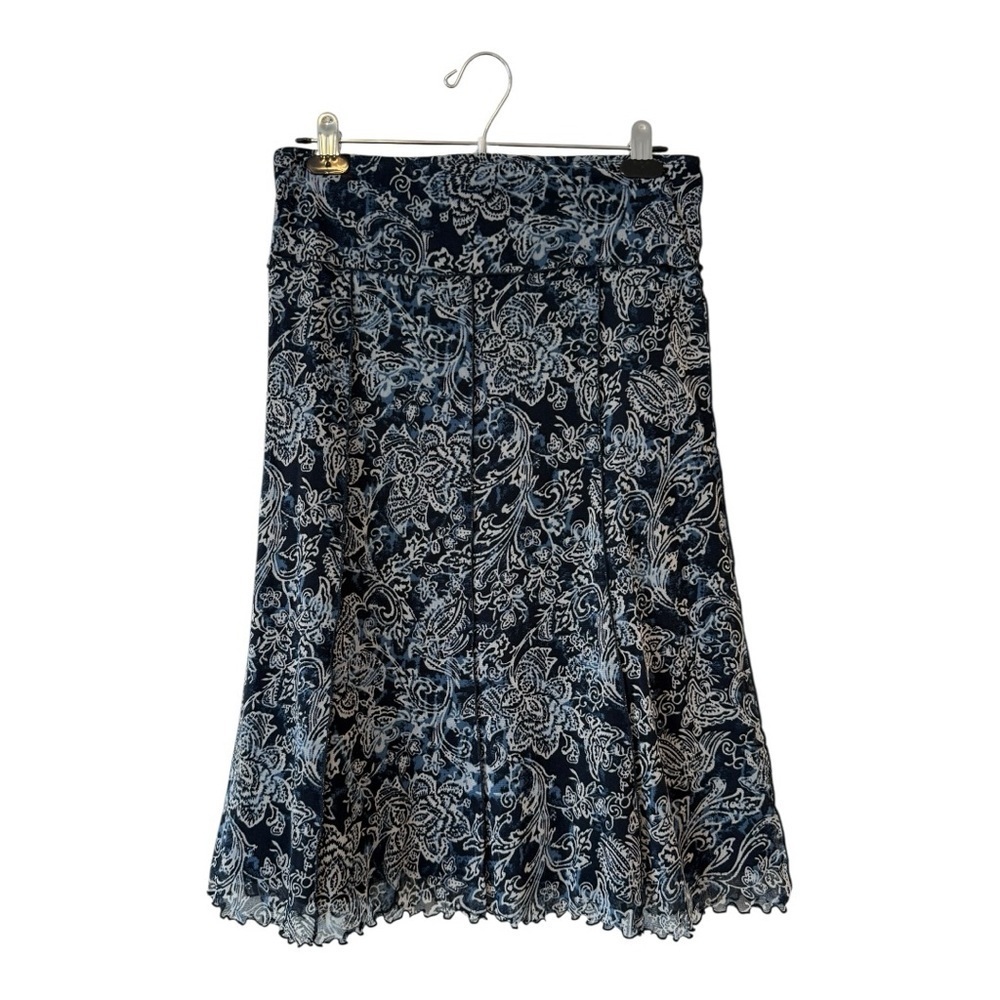 Mexx Paisley Floral A-Line Lettuce Trim Skirt - Size Small